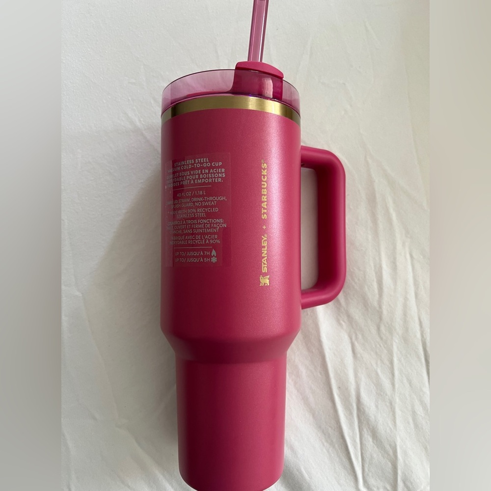 NEW Starbucks Holiday 2024 Berry Pink Glitter Stanley Tumbler (40 oz.)
